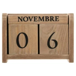 ATMOSPHERA Calendrier perpetuel en (H7,5 cm) Colonial Bois New