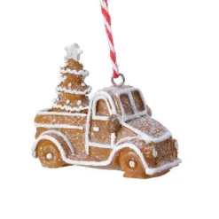 KAEMINGK Camionnette de Noël à suspendre (H7 cm) Pain d'épices gourmand Marron