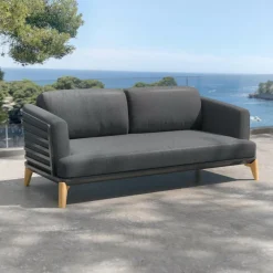 MOBELLIA Canapé de jardin en aluminium 2 places Monte Carlo Gris Anthracite