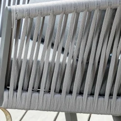 MOBELLIA Canapé de jardin en aluminium 2 places Amalfi Gris Anthracite