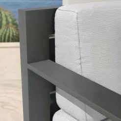 MOBELLIA Canapé de jardin en aluminium 2 places Elba Gris anthracite et gris clair Anthracite - Gris Clair Sale