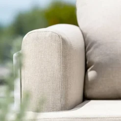 MOBELLIA Canapé de jardin en aluminium 2 places Monte Carlo Blanc et taupe Blanc - Taupe New