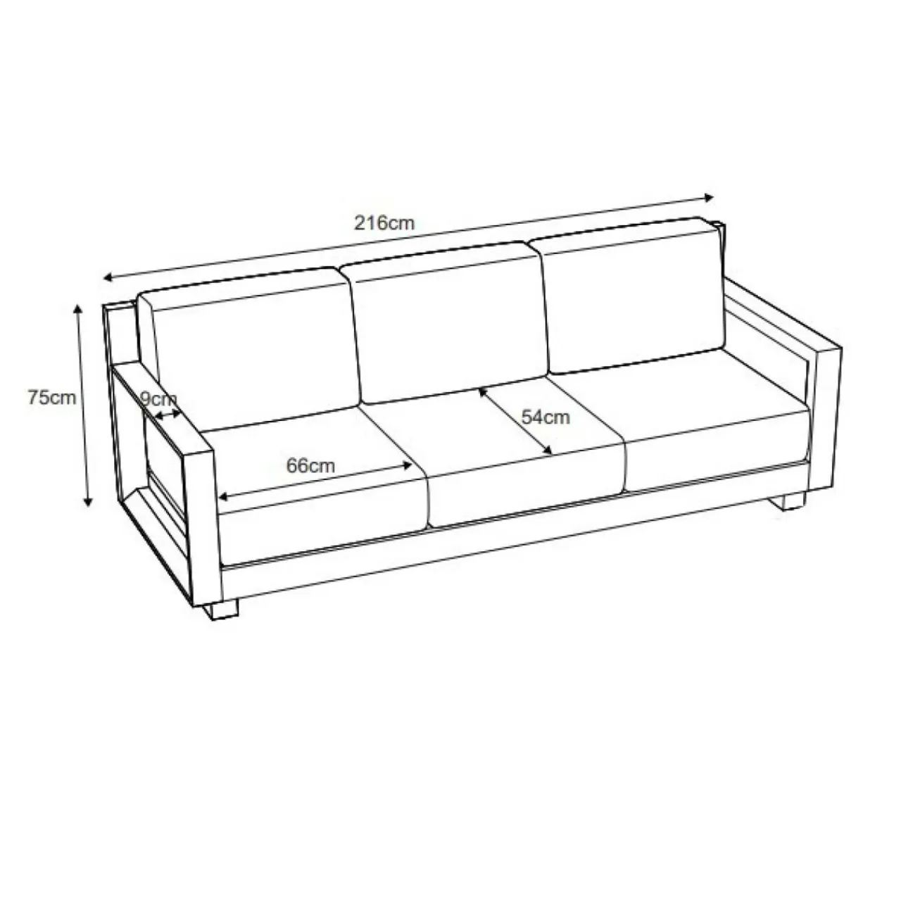 MOBELLIA Canapé de jardin en aluminium 3 places Elba Blanc et taupe Blanc - Taupe Best