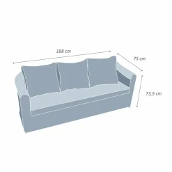 MOBELLIA Canapé de jardin en résine tressée 3 places Calvi Blanc Tressé Blanc - Blanc Discount