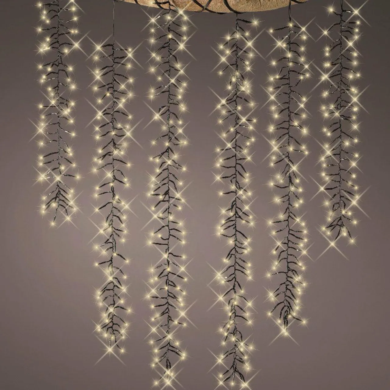 KAEMINGK Cascade lumineuse 2 m 480 LED câble noir Effet scintillant Blanc chaud Blanc Chaud - câble noir Discount