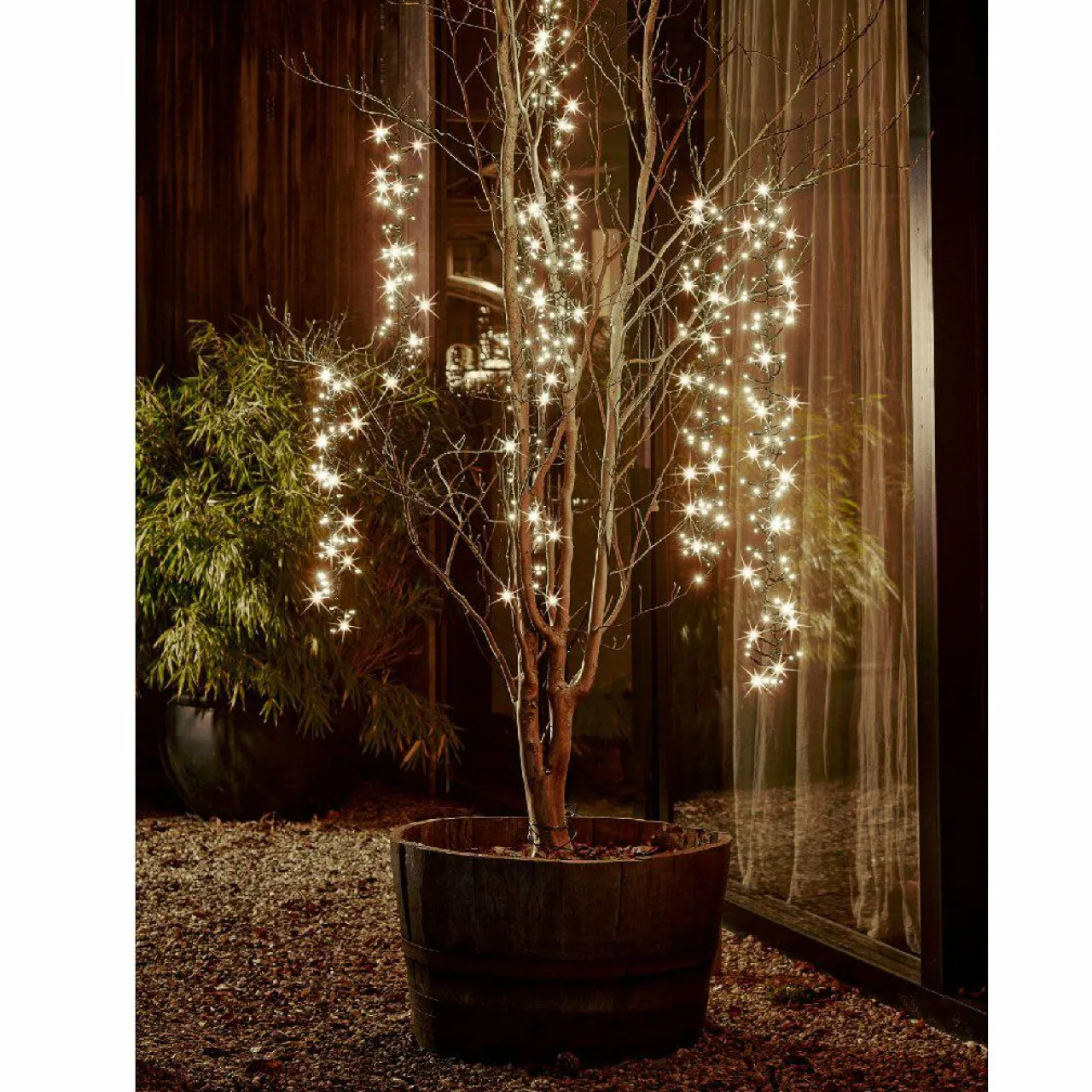 KAEMINGK Cascade lumineuse 2 m 480 LED câble noir Effet scintillant Blanc chaud Blanc Chaud - câble noir Discount