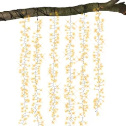 KAEMINGK Cascade lumineuse 1 m 600 Micro LED câble noir 6 Descentes Blanc chaud doré Blanc chaud doré - câble noir