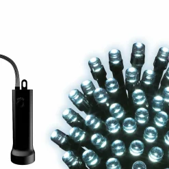 KAEMINGK Cascade lumineuse à piles 2 m 512 LED câble noir Durawise Blanc froid New