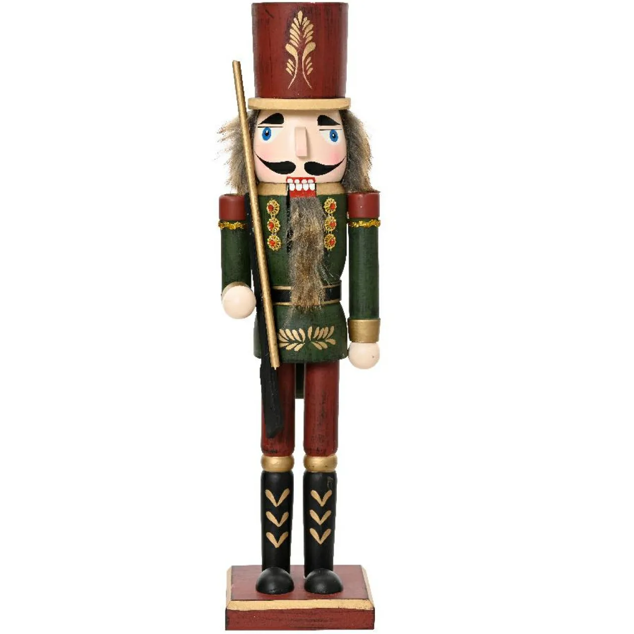 KAEMINGK Casse-noisette en bois (H50 cm) Timothé la royauté Vert et Bordeaux Outlet
