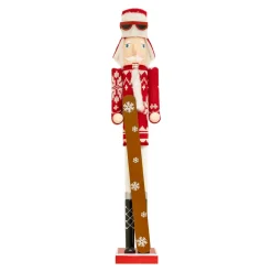 JJA Casse-noisette en bois (H106 cm) Tomi en ski et blanc Rouge Best