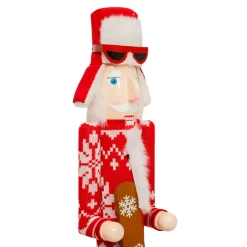 JJA Casse-noisette en bois (H106 cm) Tomi en ski et blanc Rouge Best