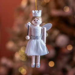 KAEMINGK Casse-noisette à suspendre (H12 cm) Fée princesse Blanc Hot