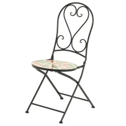 EMINZA Chaise bistrot pliable en faïence Munich Rouge New