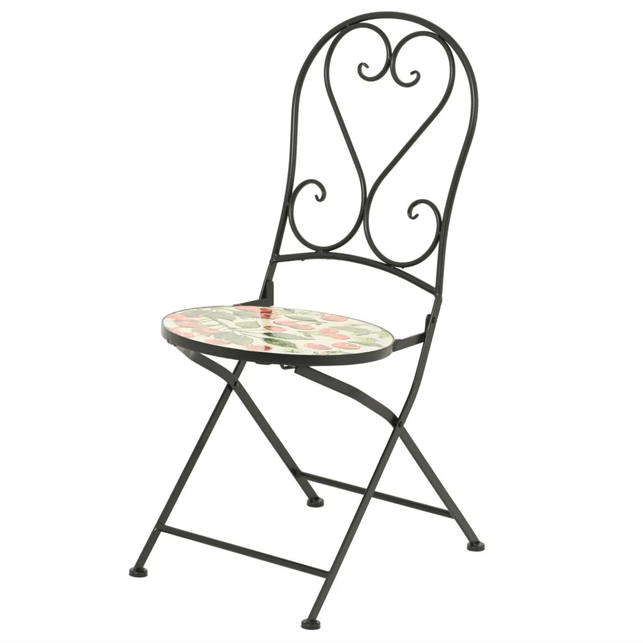 EMINZA Chaise bistrot pliable en faïence Munich Rouge New