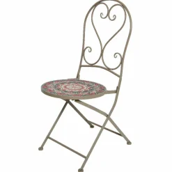#N/A Chaise bistrot pliable en mosaïque Narbonne et rose Taupe Best