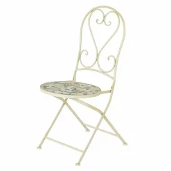 #N/A Chaise bistrot pliable en mosaïque Genève Crème Beige Discount