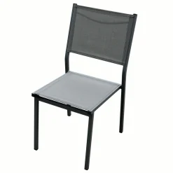 MOBELLIA Chaise de jardin aluminium empilable Murano Gris Anthracite Online