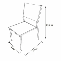 MOBELLIA Chaise de jardin aluminium empilable Murano he Blanc New