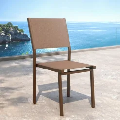 MOBELLIA Chaise de jardin aluminium empilable Murano Bronze Best
