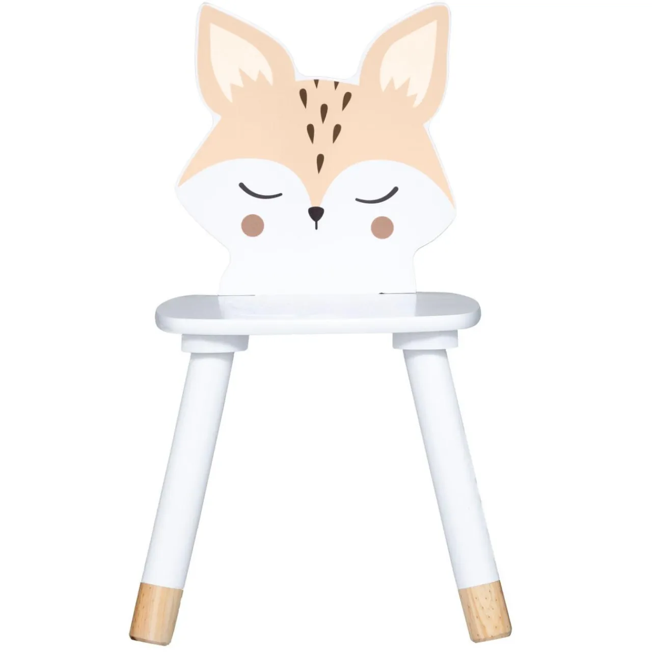 Atmosphera createur d'interieur for kids Chaise enfant bois (H52,5 cm) Douceur Renard he Blanc New