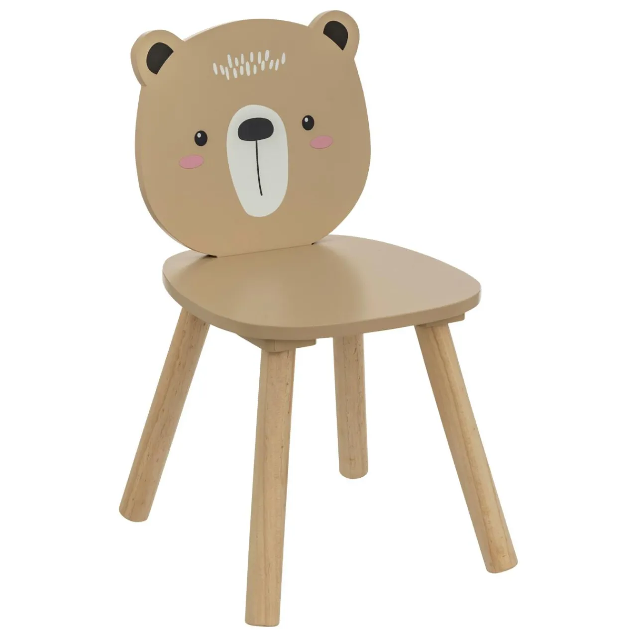 Atmosphera cru017dateur d'intu017drieur for kids Chaise enfant bois (H46 cm) Douceur Ourson Beige Outlet