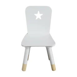 EMINZA Chaise enfant bois (H50 cm) Stars he Blanc