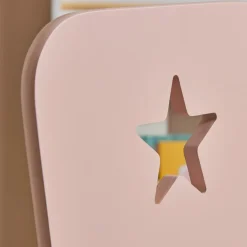 EMINZA Chaise enfant bois (H50 cm) Stars Rose Hot
