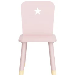 EMINZA Chaise enfant bois (H50 cm) Stars Rose Hot