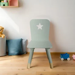 EMINZA Chaise enfant bois (H50 cm) Stars e Vert Discount