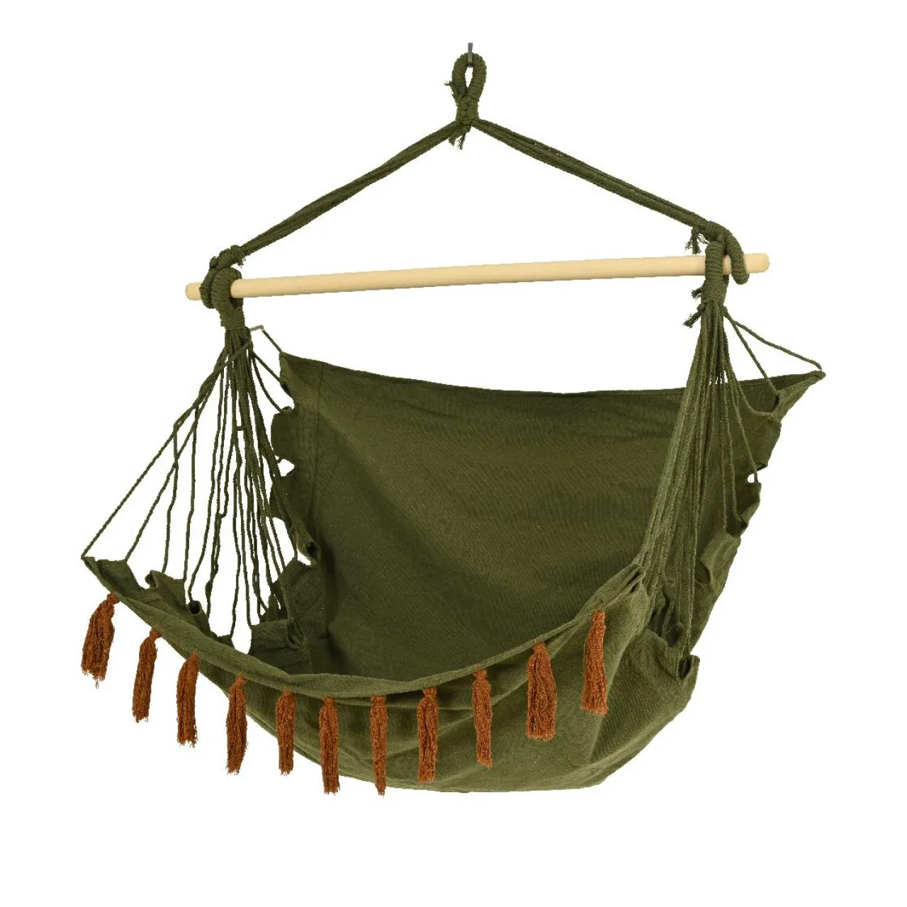 #N/A Chaise Hamac à suspendre à franges kaki Vert Best