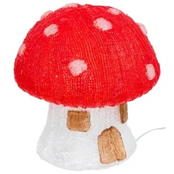 JJA Champignon lumineux solaire 30 LED (H21 cm) Forêt magique Blanc froid Rouge Discount
