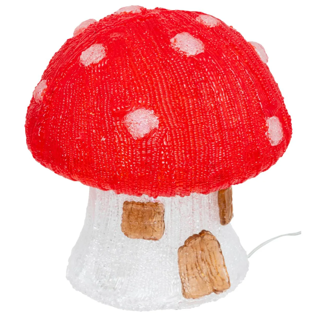 JJA Champignon lumineux solaire 30 LED (H21 cm) Forêt magique Blanc froid Rouge Discount