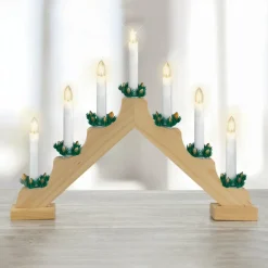 KOOPMAN Chandelier lumineux Minuteur Naturel Hot