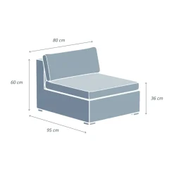 MOBELLIA Chauffeuse de jardin en résine tressée Palma Gris Tresse Gris - Gris Discount