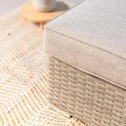 MOBELLIA Chauffeuse de jardin en résine tressée Palma Gris et taupe Tressé Gris - Taupe Clearance