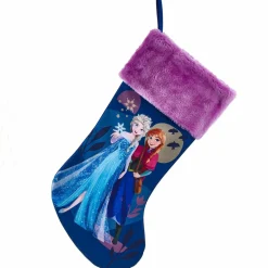 CHRISTMAS INSPIRATIONS Chaussette de Noël Disney (H48 cm) La Reine des neiges Bleu Sale