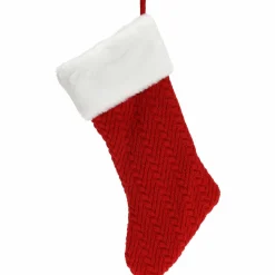 KOOPMAN Chaussette de Noël (H40 cm) Traditionnel Rouge Hot
