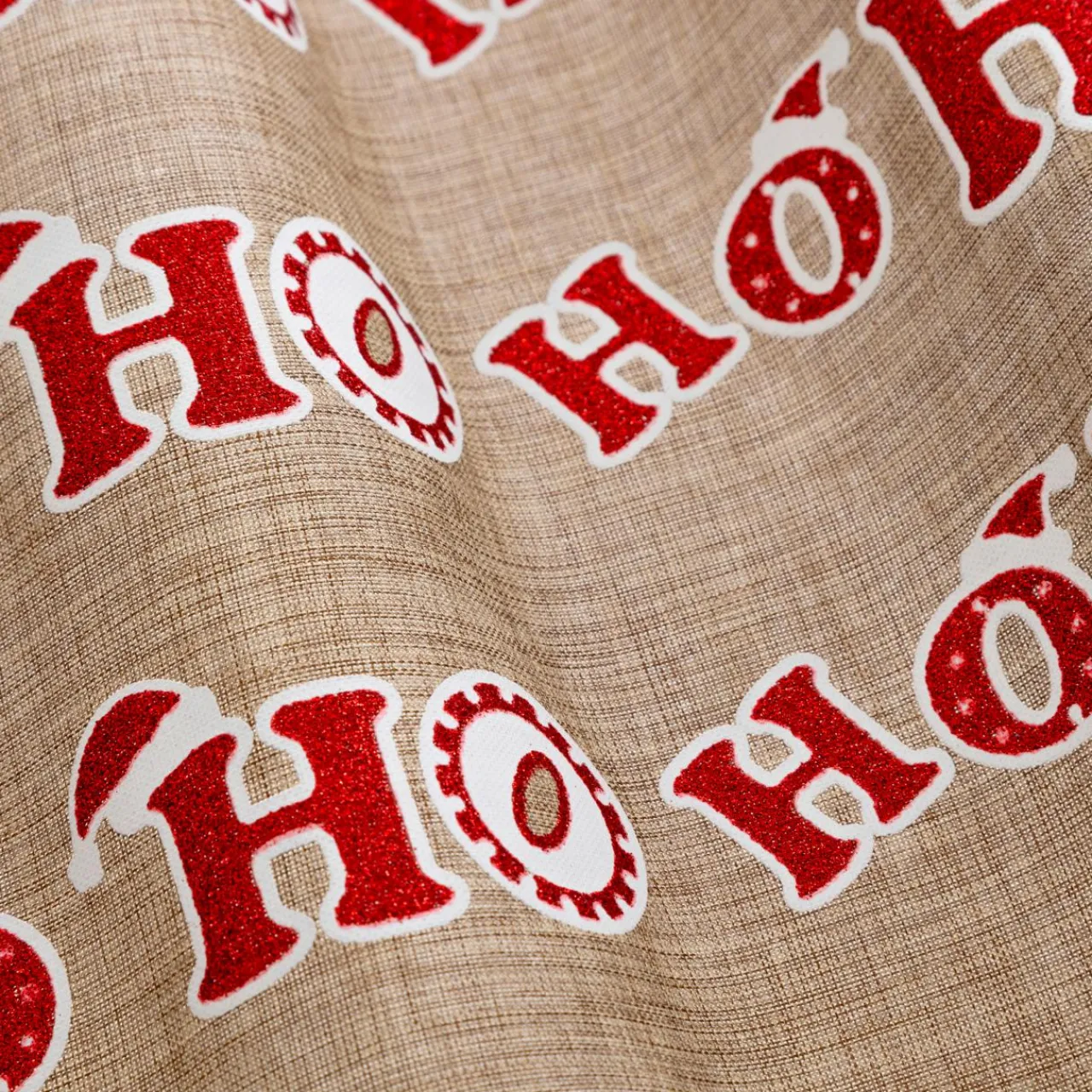 JJA Chemin de table en jute (300 x 28 cm) Hohoho et rouge Beige New