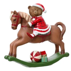 KAEMINGK Cheval à Bascule (H20 cm) Petite ours de Noël Marron Hot