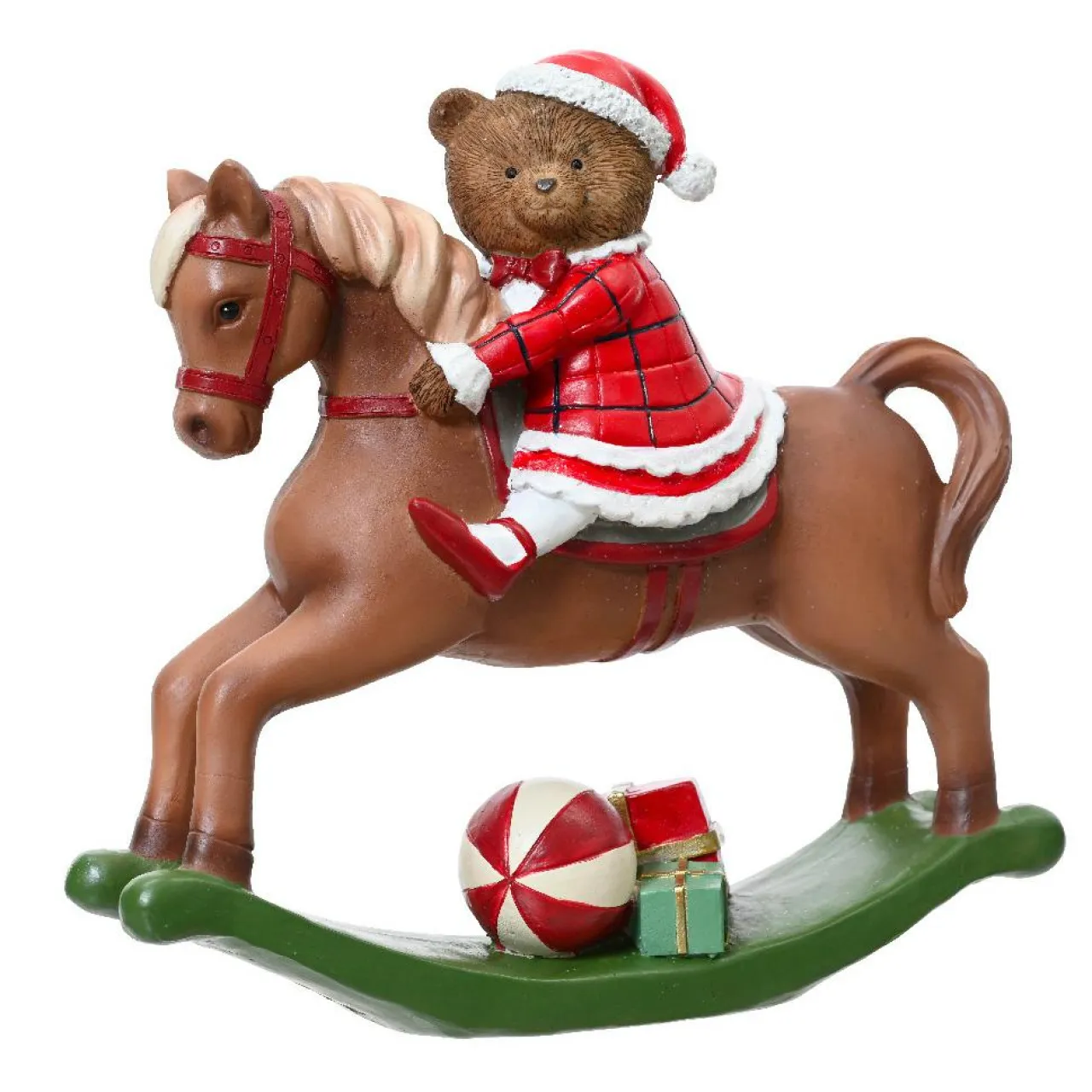 KAEMINGK Cheval à Bascule (H20 cm) Petite ours de Noël Marron Hot