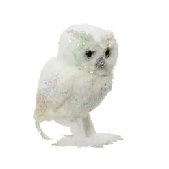 KAEMINGK Chouette de Noël à poser (H15 cm) Merveille irisé Blanc New