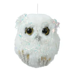 KAEMINGK Chouette de Noël à suspendre (H8 cm) Sequins et paillettes irisées Blanc Online