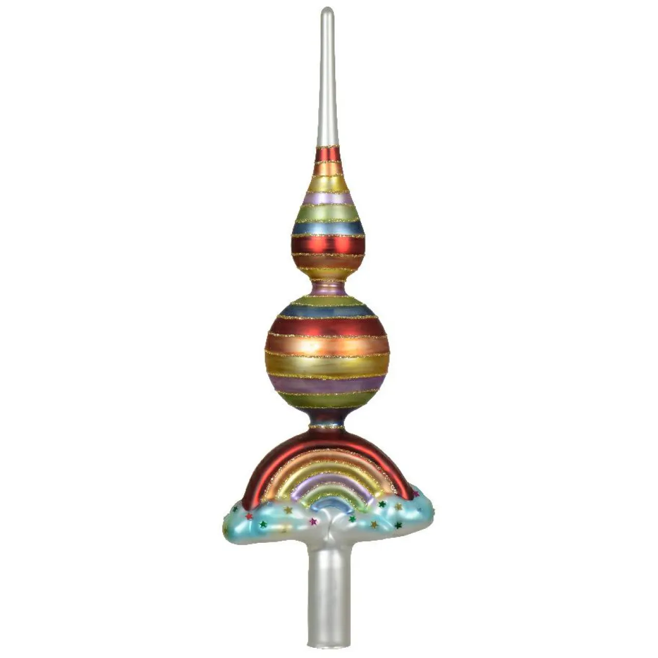 KAEMINGK Cimier de sapin en verre Arc-en-ciel Multicolore Outlet