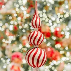 KAEMINGK Cimier de sapin en verre Auréa Rouge New