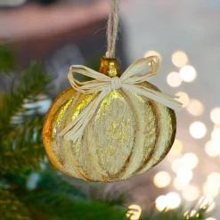KAEMINGK Citrouille à suspendre en pin (H8 cm) Pumpkin Naturel Bois