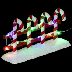 FEERIC LIGHTS Clôture lumineuse à piles (H8,5 cm) Sucre d'orge pour aménager un village Outlet