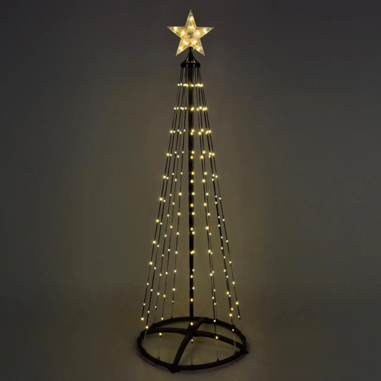 KOOPMAN Cône lumineux Digital 154 Micro Led (H150 cm)Twinkling Noir et Blanc chaud Clearance