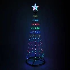 KOOPMAN Cône lumineux Digital 154 Micro Led (H150 cm) Twinkling Noir et Multicolore Clearance
