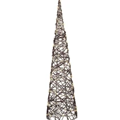 KAEMINGK Cône lumineux 160 Micro LED (H90 cm) Résine tressée Brun/Blanc chaud Marron Outlet