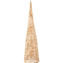 KAEMINGK Cône lumineux 160 Micro LED (H90 cm) Résine tressée Naturel/Blanc chaud Clearance